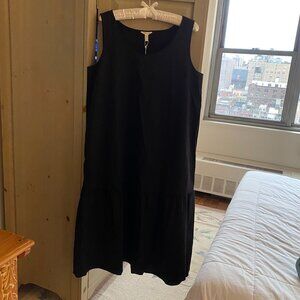 Eileen Fisher Black tiered Midi Dress NEW WITH TAGS